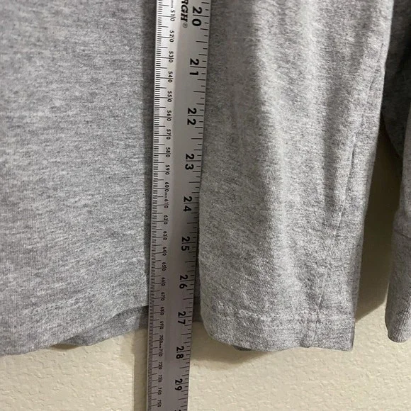 The North Face Mens Shirt Size M Graphic Tee Gray Red Long Sleeve - Picture 6 of 8